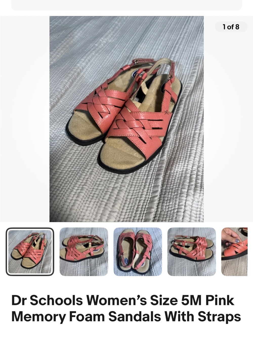 Dr. Scholl's Coral Pink Woven Strappy Slingback Sandals 5
